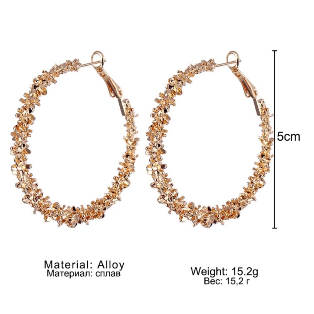 Gold Tone Hoop Earrings - Picture 4 of 5